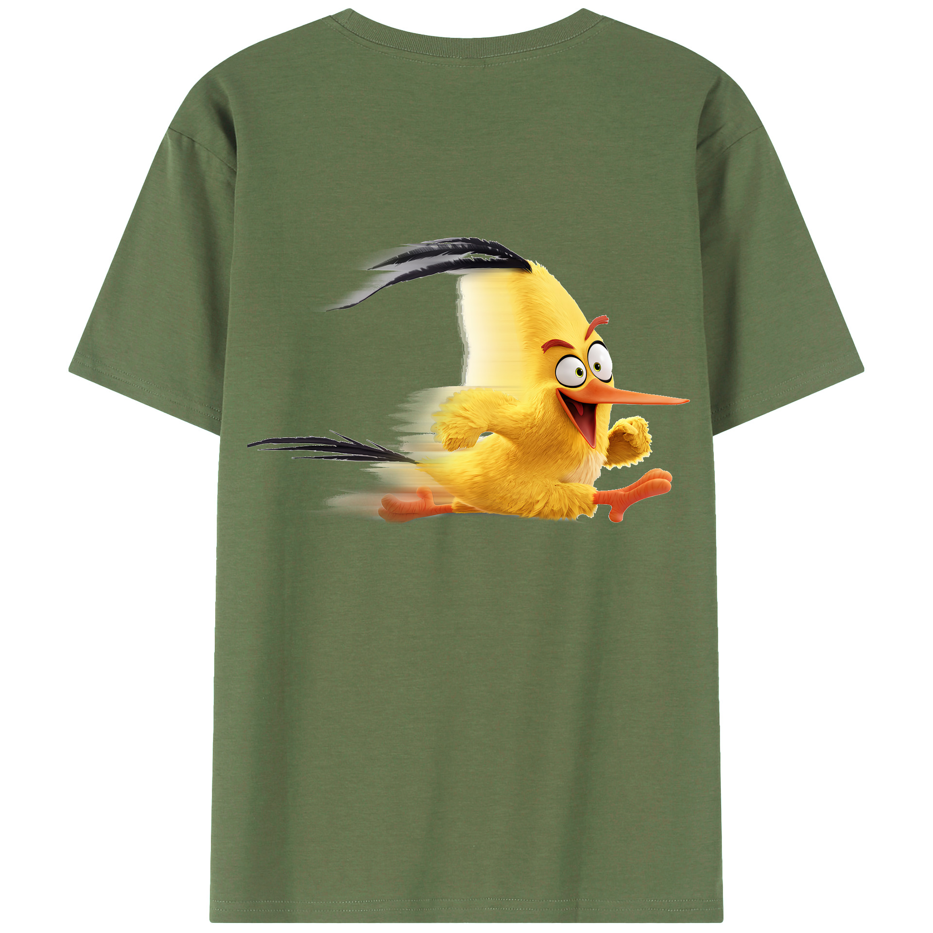 （画像用） Angry Birds アングリーバード 綿100％ メンズ半袖Tシャツ（バックプリント） 通気性